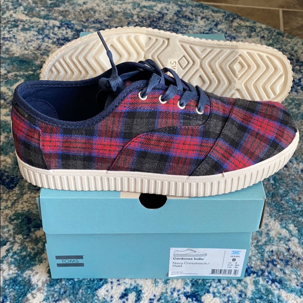 New plaid Toms cordoned sneaker.
